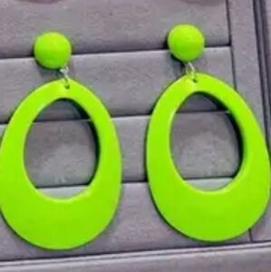 Vibrant Green Acrylic Drop Earrings